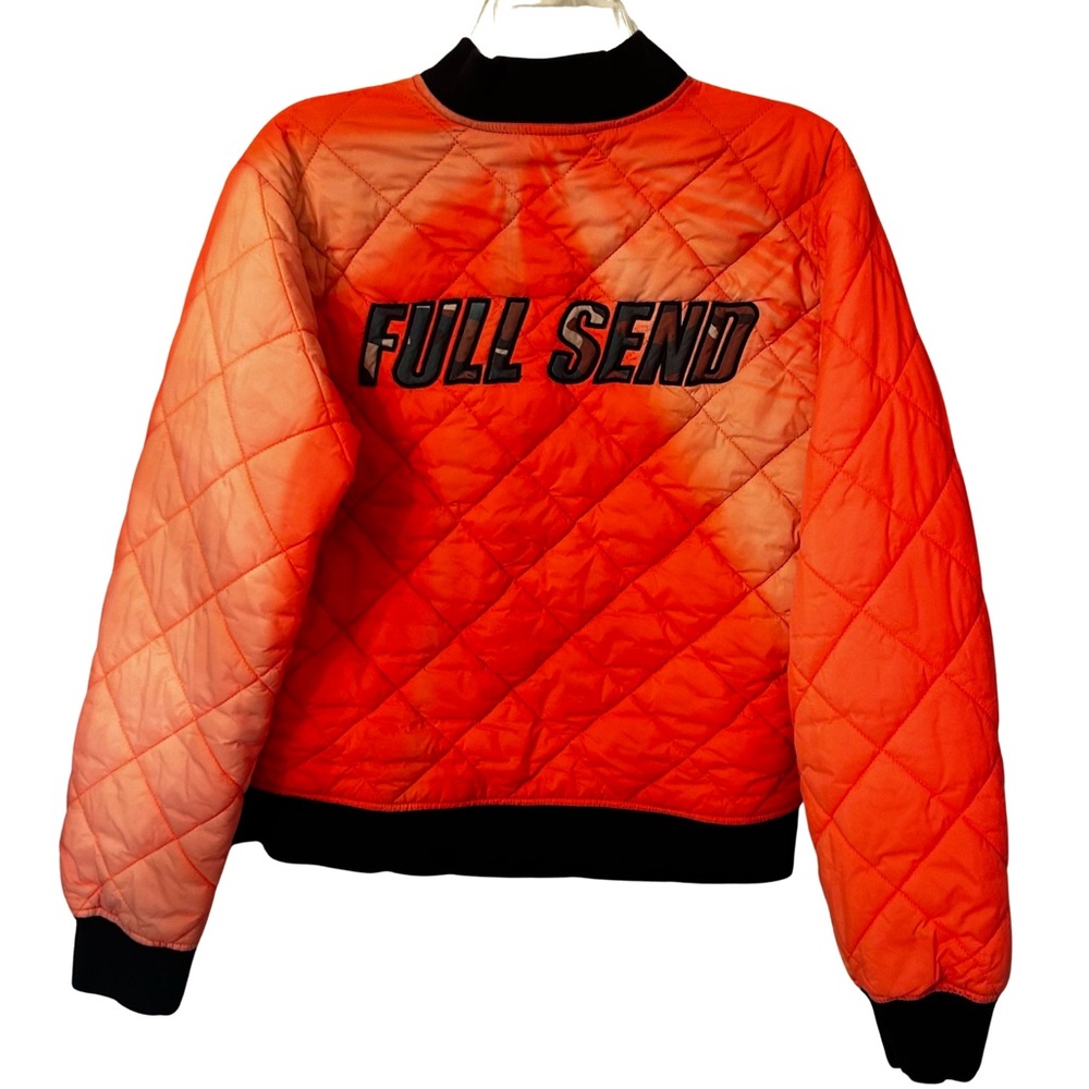 RARE Full Send by Nelk Boys Orange Quilted Camo Bomber Jacket‎ Medium